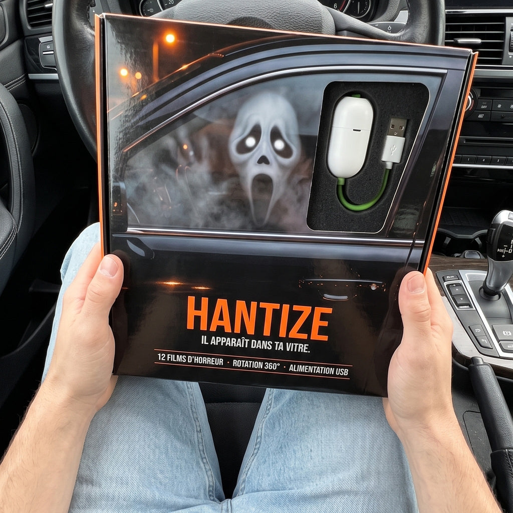 Déballage du projecteur HANTIZE dans la voiture